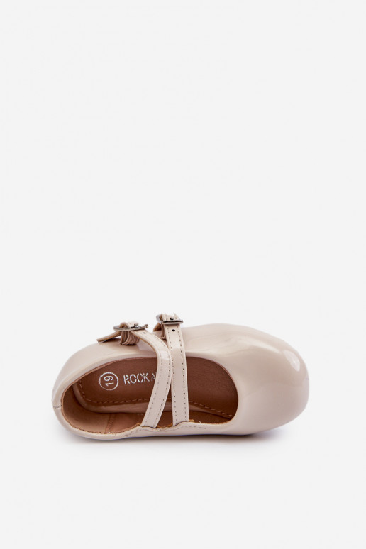 met lak effect ballerina's Kinder met bandjes beige Margenis met lak effect ballerina's Kinder met bandjes beige Margenis