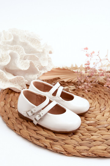 met lakeffect ballerina's Kinderen met bandjes witte kleur Margenis