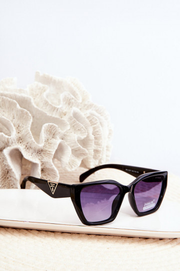 Dames Klassiek model zonnebril Ze in goudkleur Details UV400 zwarte kleur