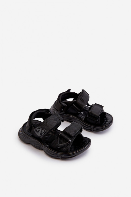 Kindersandalen met zelfklevende sluitingen in de kleur zwart Orretta Kindersandalen met zelfklevende sluitingen in de kleur zwart Orretta