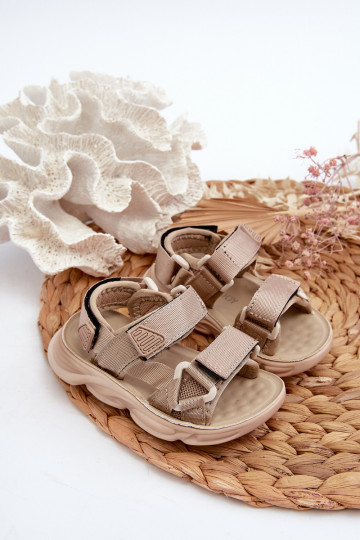 Kindersandaal met zelfklevende sluiting beige Orretta