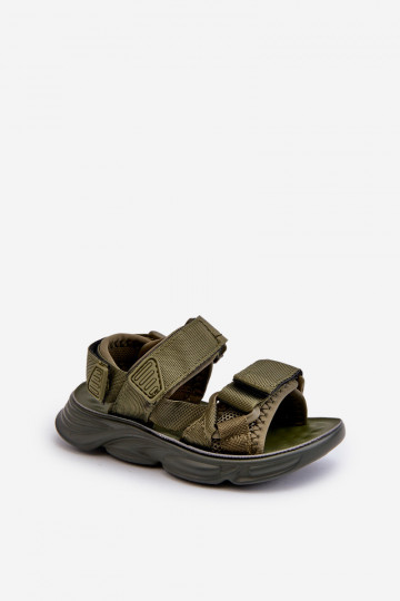 Kindersandalen met zelfklevende sluitingen groene kleur Orretta