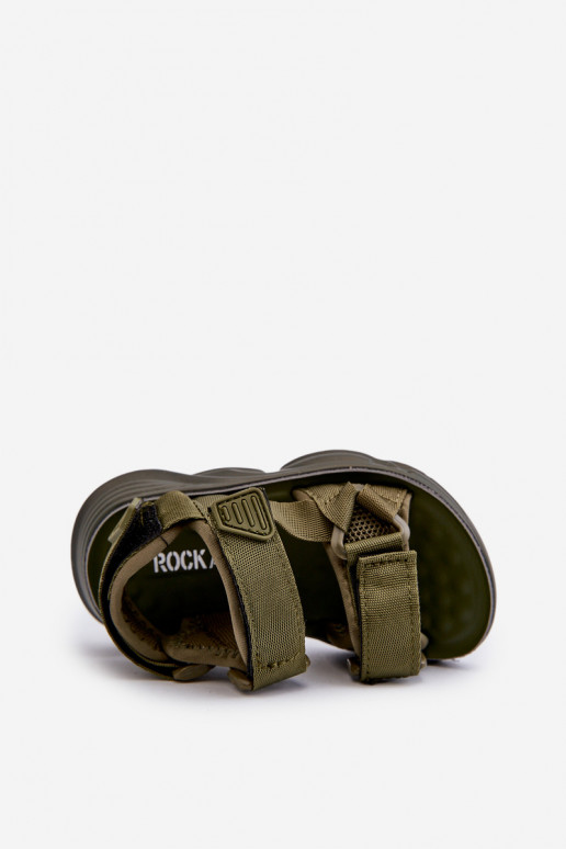 Kindersandalen met zelfklevende sluitingen groene kleur Orretta