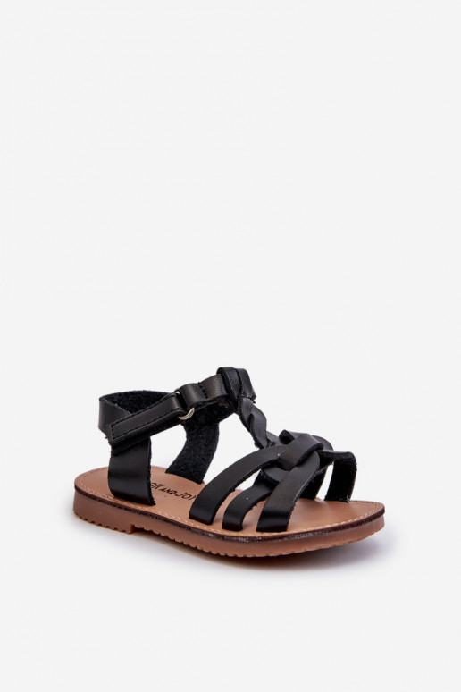 Kindersandalen met zelfklevende sluitingen in de kleur zwart Marimona Kindersandalen met zelfklevende sluitingen in de kleur zwart Marimona