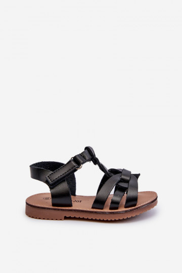 Kindersandalen met zelfklevende sluitingen in de kleur zwart Marimona 2