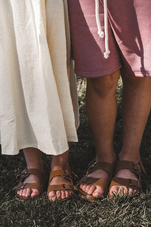 sandalen Kinderplatform met zelfklevende sluitingen bruine kleur Rorria