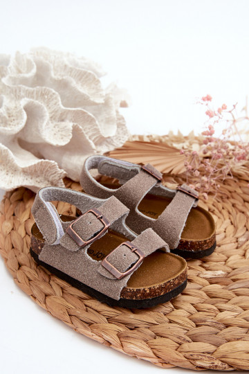 sandalen Kinderplatform met zelfklevende sluitingen grijze kleur Rorria