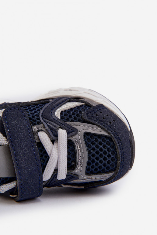 Kindersportschoenen Sneakers model schoenen met zelfklevende sluitingen in donkerblauwe kleur Rulagia