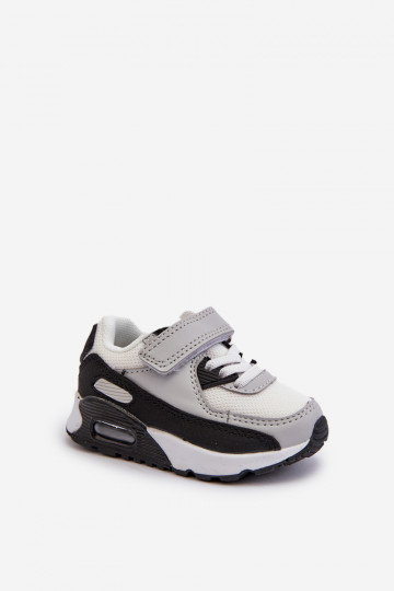 Kindersneaker model schoenen met zelfklevende sluitingen grijze kleur Krissandra 2