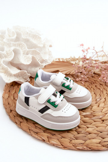 Kindersportschoenen van het klassieke model Wit-groene kleur Marlin