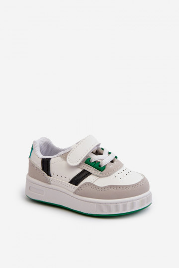 Kindersportschoenen van het klassieke model Wit-groene kleur Marlin 2