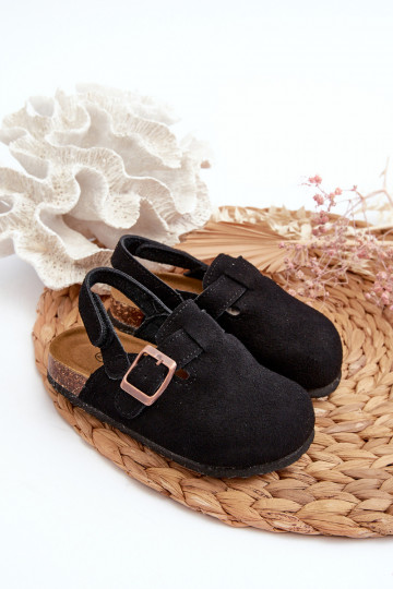 Slippers Kinderen met een platform in de zwarte kleur Vulagia