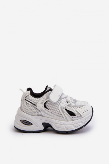 Kindersportschoenen Sneakers model schoenen met zelfklevende sluitingen Wit-zwarte kleur Ephona 2