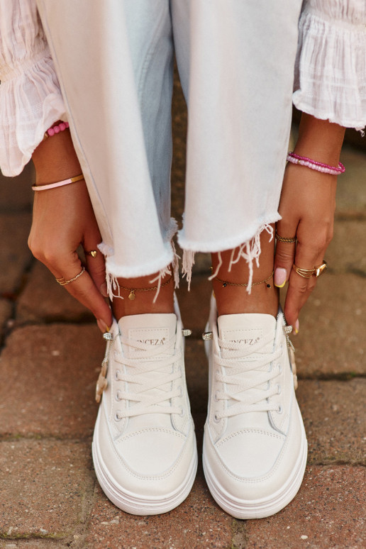 vrijetijdsschoenen sportschoenen met platform met ornamenten witte kleur Vinceza 13613 vrijetijdsschoenen sportschoenen met platform met ornamenten witte kleur Vinceza 13613