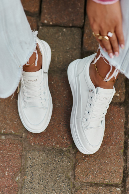 vrijetijdsschoenen sportschoenen met platform met ornamenten witte kleur Vinceza 13613 vrijetijdsschoenen sportschoenen met platform met ornamenten witte kleur Vinceza 13613