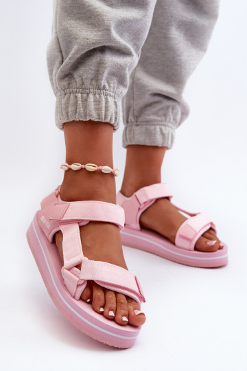 Damessandalen met platform Big Star NN274A533 roze kleur