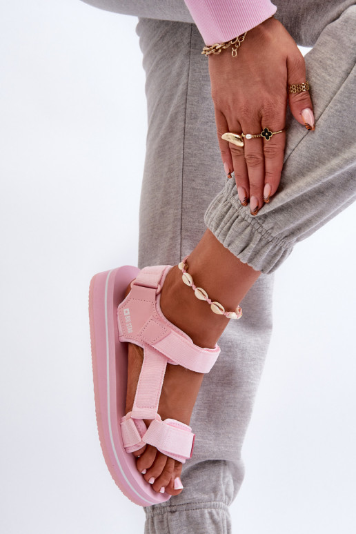 Damessandalen met platform Big Star NN274A533 roze kleur
