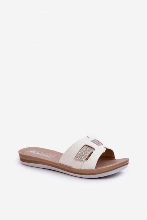 Comfortabele glanzende pantoffels Inblu BA000050 wit