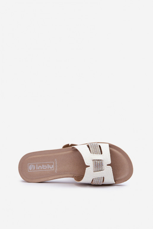 Comfortabele glanzende pantoffels Inblu BA000050 wit