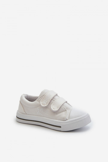 Vrijetijdsschoenen voor kinderen met zelfklevende sluitingen Big Star NN374117 witte kleur