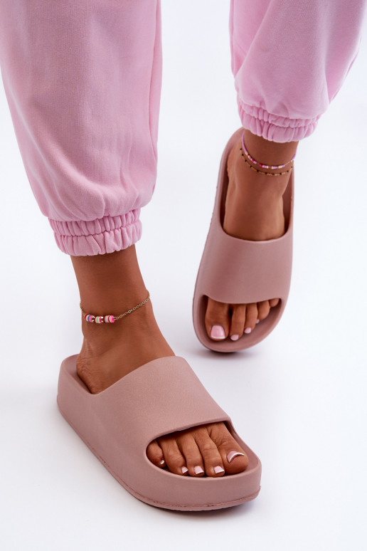 Damesslippers met platform Lichte teenslippers roze Airaplea Damesslippers met platform Lichte teenslippers roze Airaplea