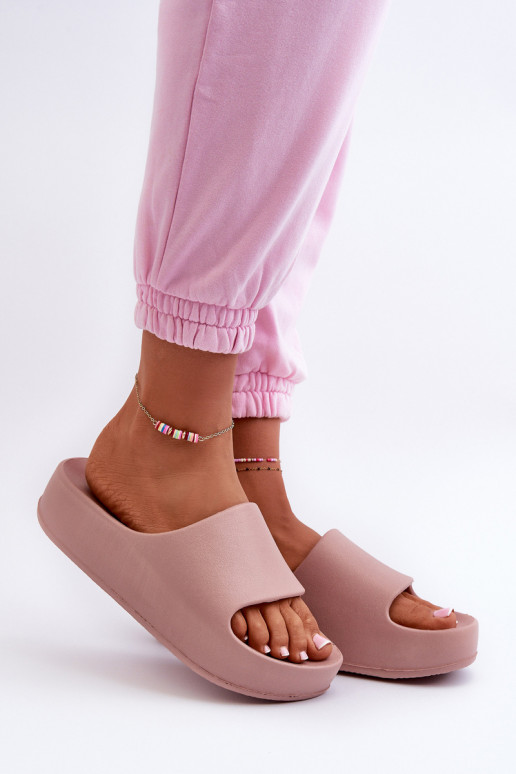 Damesslippers met platform Lichte teenslippers roze Airaplea Damesslippers met platform Lichte teenslippers roze Airaplea