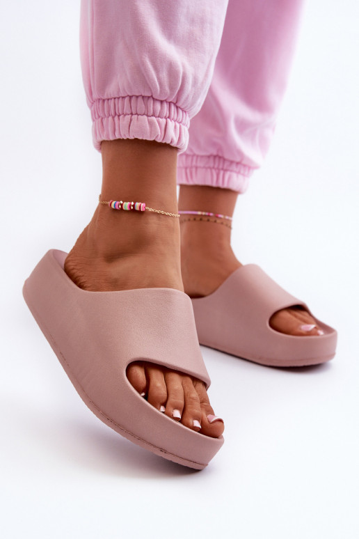 Damesslippers met platform Lichte teenslippers roze Airaplea Damesslippers met platform Lichte teenslippers roze Airaplea