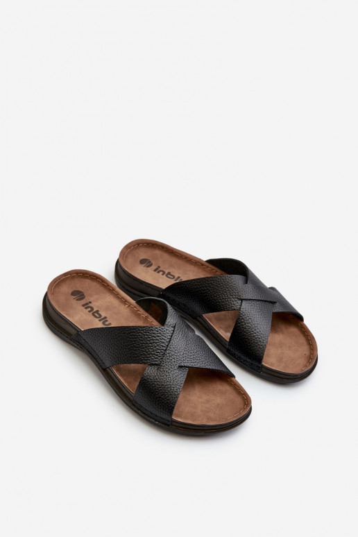 Comfortabele Light pantoffels gemaakt van eco-leer Inblu GV00001I zwart