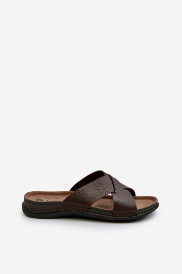 Comfortabele Light pantoffels gemaakt van ecoleer Inblu GV00001I bruin 2