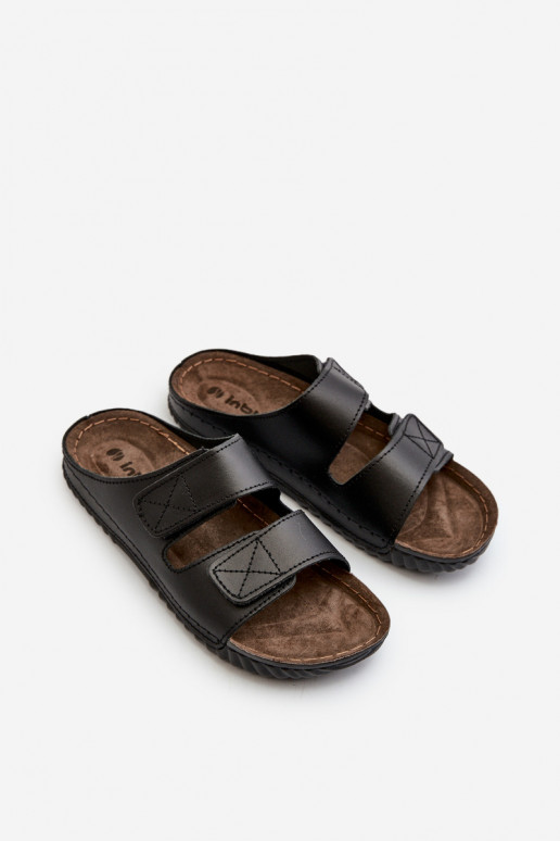 Comfortabele Slippers Heren Met Strepen Met Klittenband Inblu FM00001U Zwart Comfortabele Slippers Heren Met Strepen Met Klittenband Inblu FM00001U Zwart