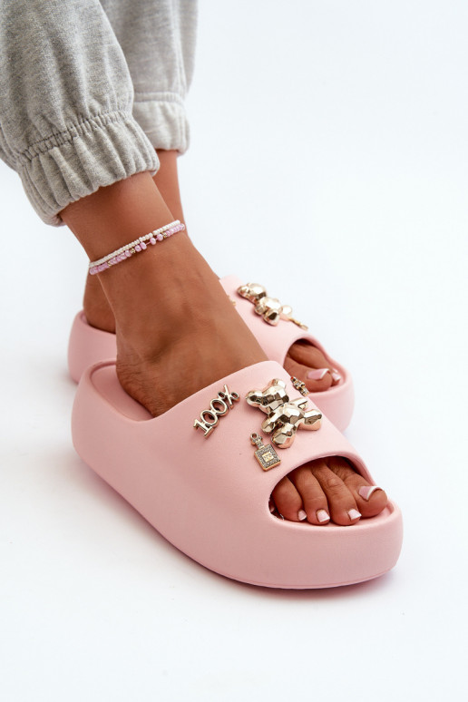 Damespantoffels Lengwa Lichtgewicht pantoffels met mooie details in de roze kleur Orchia Damespantoffels Lengwa Lichtgewicht pantoffels met mooie details in de roze kleur Orchia