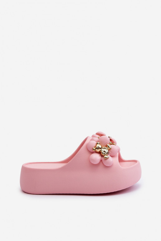 Damespantoffels Lichte pantoffels met mooie details en een massieve zool in roze Bremavia Damespantoffels Lichte pantoffels met mooie details en een massieve zool in roze Bremavia