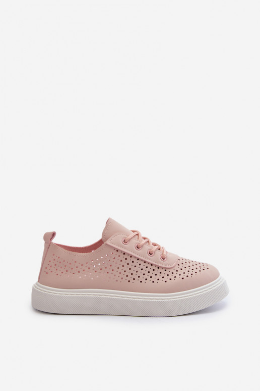 met opengewerkte elementen vrijetijdsschoenen Sneakers model schoenen met een platform roze kleur Tanvi met opengewerkte elementen vrijetijdsschoenen Sneakers model schoenen met een platform roze kleur Tanvi