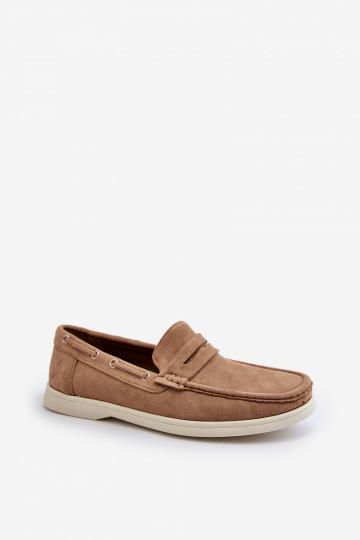 Mocassins voor heren Z van eco-suèdeu beige Rivanell
