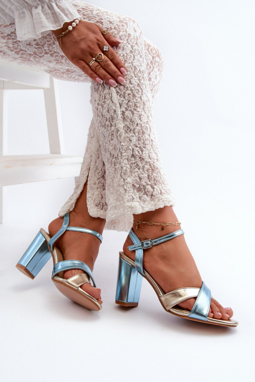 Eko Oda Elegante sandalen met hoge hakken Record blauw-gouden kleur Abilica