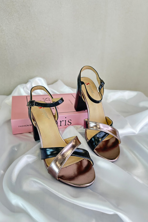 Eko Oda Elegante sandalen met hoge hakken Record zwarte kleur Abilica