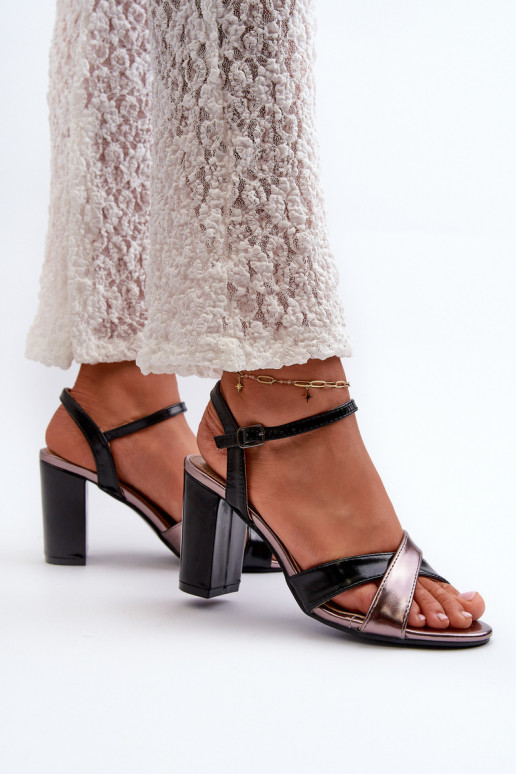 Eko Oda Elegante sandalen met hoge hakken Record zwarte kleur Abilica