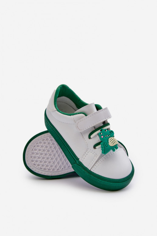 Kindersneakers vrijetijdsschoenen Z Przypinku Witgroene kleur Pennyn Kindersneakers vrijetijdsschoenen Z Przypinku Witgroene kleur Pennyn