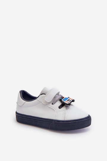 Kindersneakers vrijetijdsschoenen Z Przypinku Wit-donkerblauwe kleur Pennyn