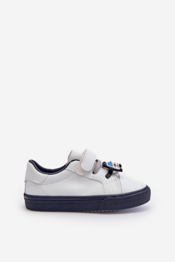Kindersneakers vrijetijdsschoenen Z Przypinku Wit-donkerblauwe kleur Pennyn 2