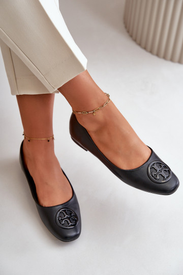 Ballerina's Dames met ornamenten Eco Leather zwarte kleur Rhodike 2