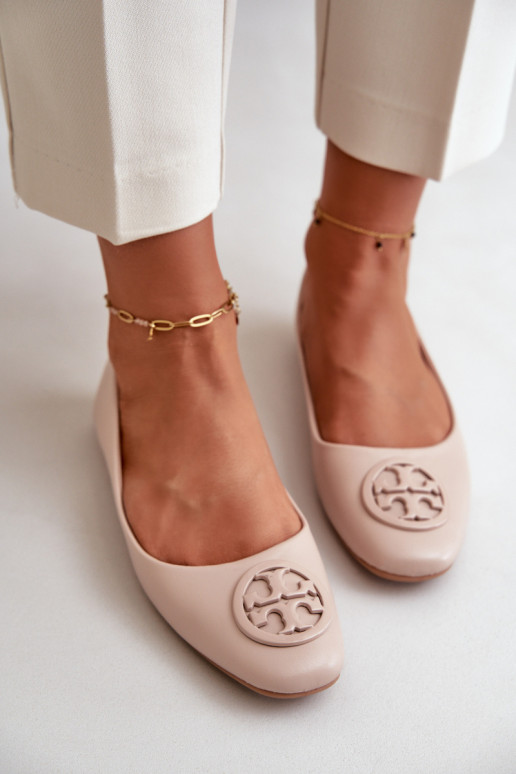 Ballerina's Dames met ornamenten Eco Leer beige Rhodike