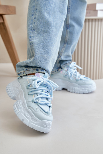 Sneakers model schoenen Dames met modieuze massieve zolen blauwe kleur Nevela