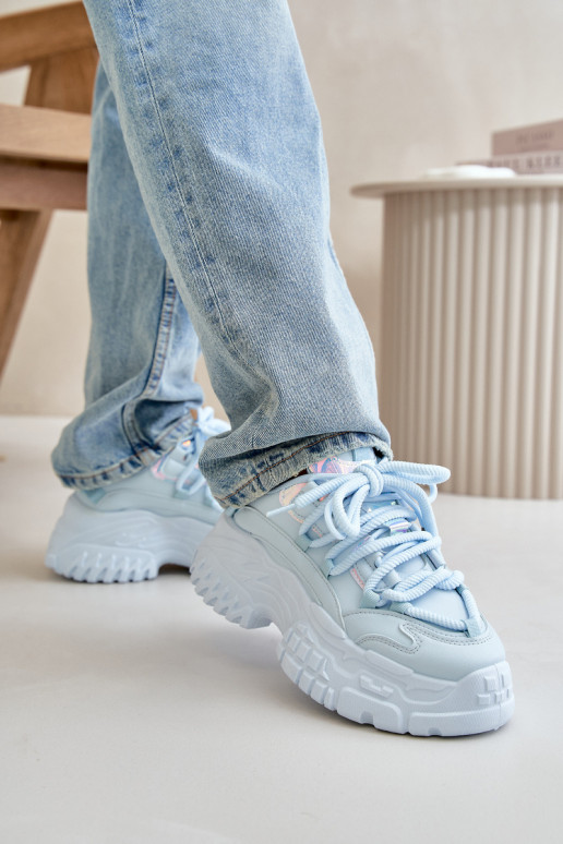 Sneakers model schoenen Dames met modieuze massieve zolen blauwe kleur Nevela Sneakers model schoenen Dames met modieuze massieve zolen blauwe kleur Nevela