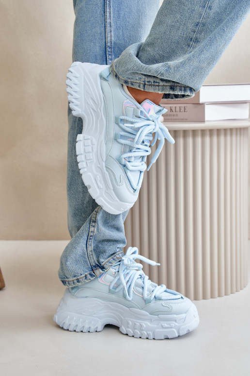 Sneakers model schoenen Dames met modieuze massieve zolen blauwe kleur Nevela Sneakers model schoenen Dames met modieuze massieve zolen blauwe kleur Nevela