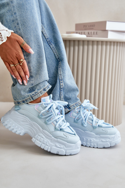 Sneakers model schoenen Dames met modieuze massieve zolen blauwe kleur Nevela Sneakers model schoenen Dames met modieuze massieve zolen blauwe kleur Nevela