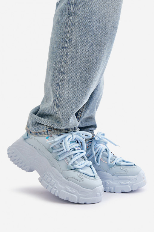 Sneakers model schoenen Dames met modieuze massieve zolen blauwe kleur Nevela Sneakers model schoenen Dames met modieuze massieve zolen blauwe kleur Nevela