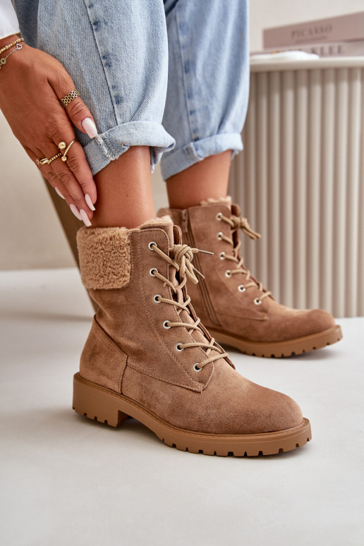 Verwarmde werk-enkellaarzen voor dames, To the Castle, bruine kleur Mivael Verwarmde werk-enkellaarzen voor dames, To the Castle, bruine kleur Mivael