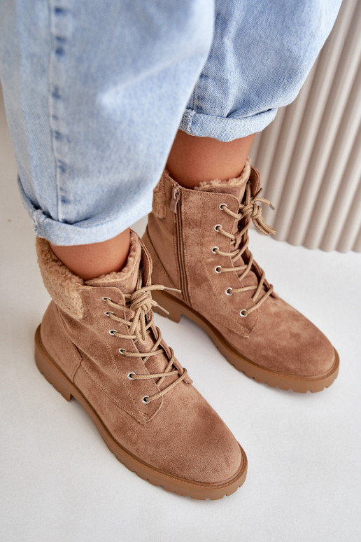 Verwarmde werk-enkellaarzen voor dames, To the Castle, bruine kleur Mivael Verwarmde werk-enkellaarzen voor dames, To the Castle, bruine kleur Mivael