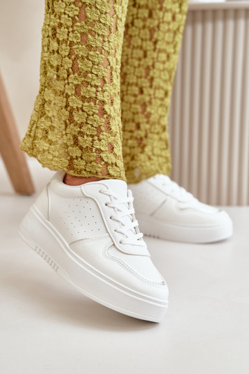 Sneakers model schoenen Dames met plateau Met decoratieve veters in de kleur wit Mistra